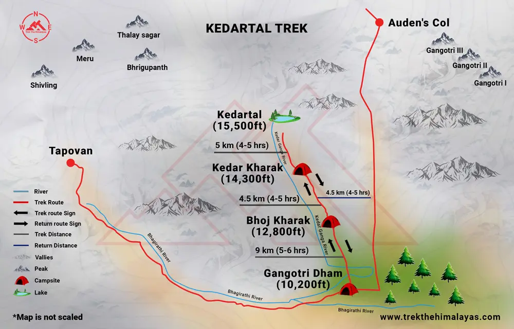 Kedar Tal Trek Maps